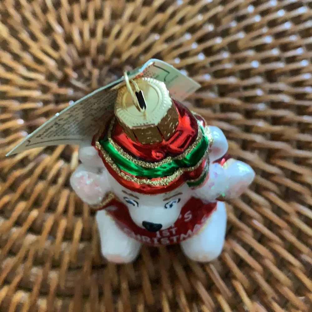 Old World Christmas Hanging Ornament Baby’s 1st Christmas Bear Please Read NWT